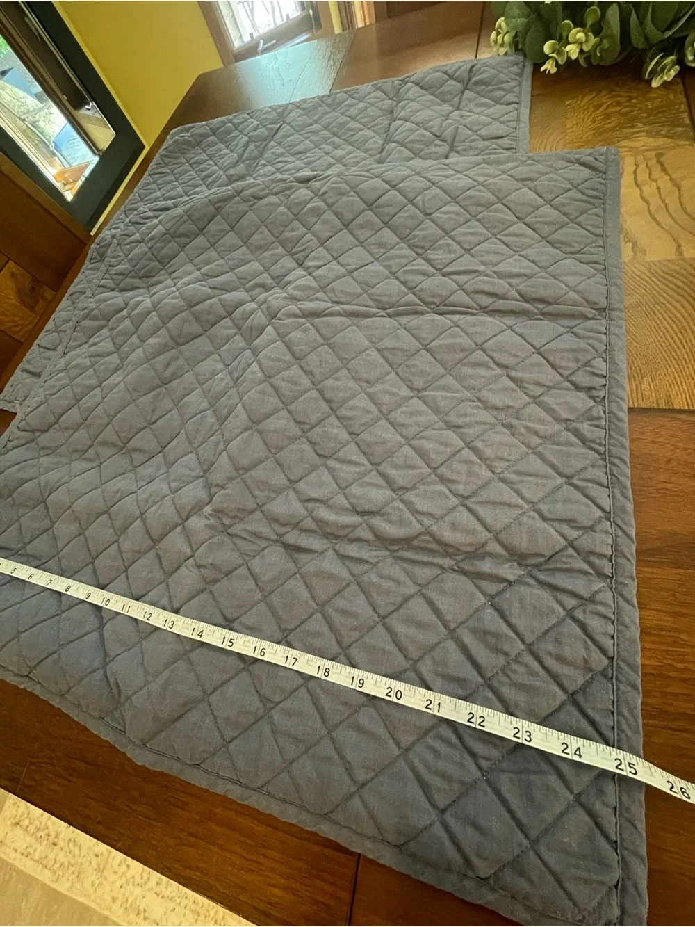 Two Blue Quilted Shams with TwoFloral-Print Shams C13